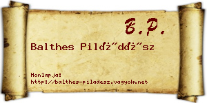 Balthes Piládész névjegykártya